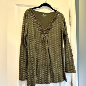 The Territory Ahead Green Patterned Women's Top